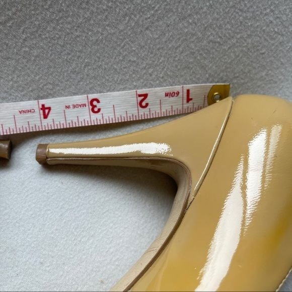Enzo Angiolini Eadixy Heels Patent Leather Slip On Pump Tan Womens Size 8 - Picture 10 of 11